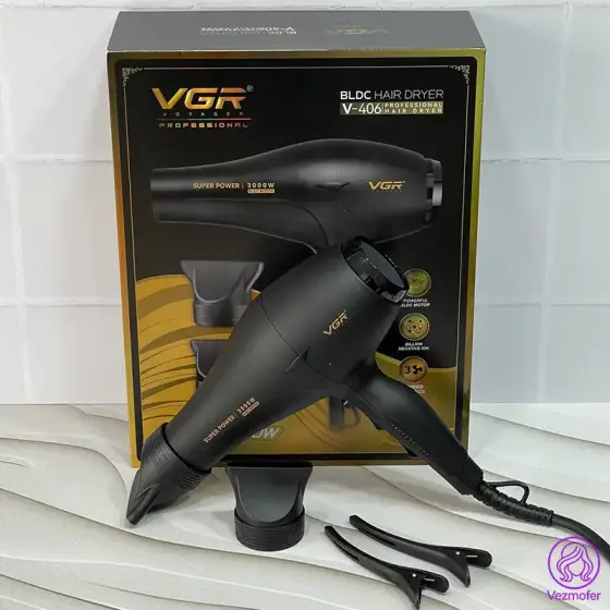 سشوار حرفه‌ای 3000 وات وی جی آر مدل V-406