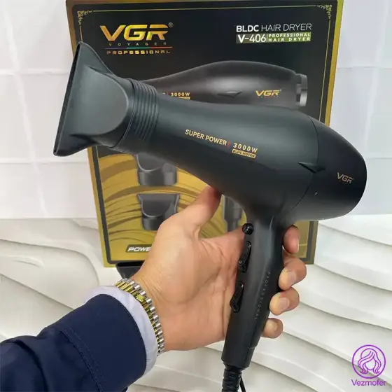 سشوار حرفه‌ای 3000 وات وی جی آر مدل V-406